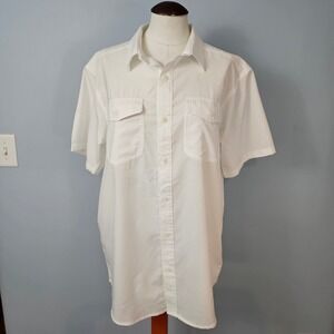 Columbia Omni-Wick Short Sleeve Button Up Shirt M/M White Women's Casual